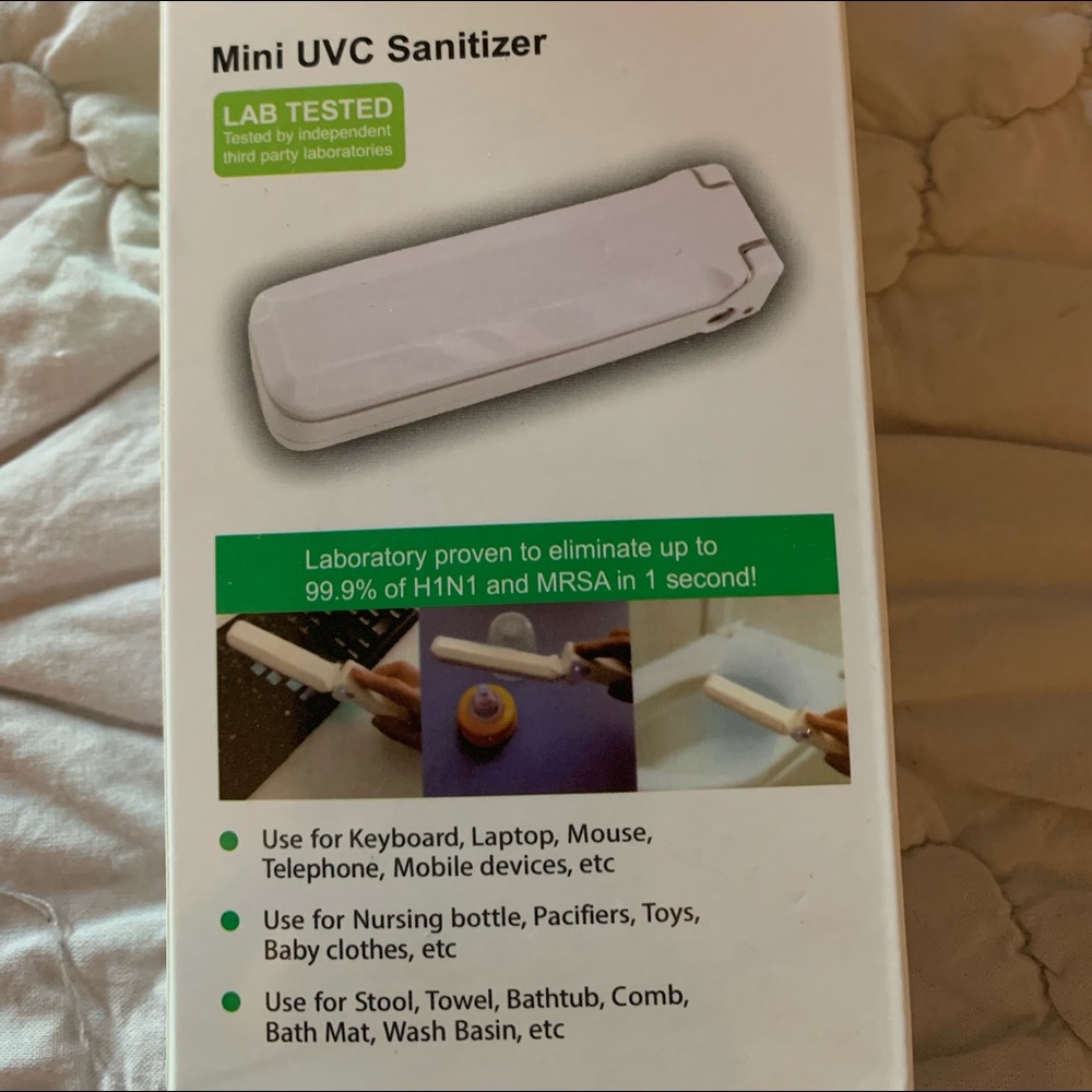 Brand new white UVC mini sanitizer.